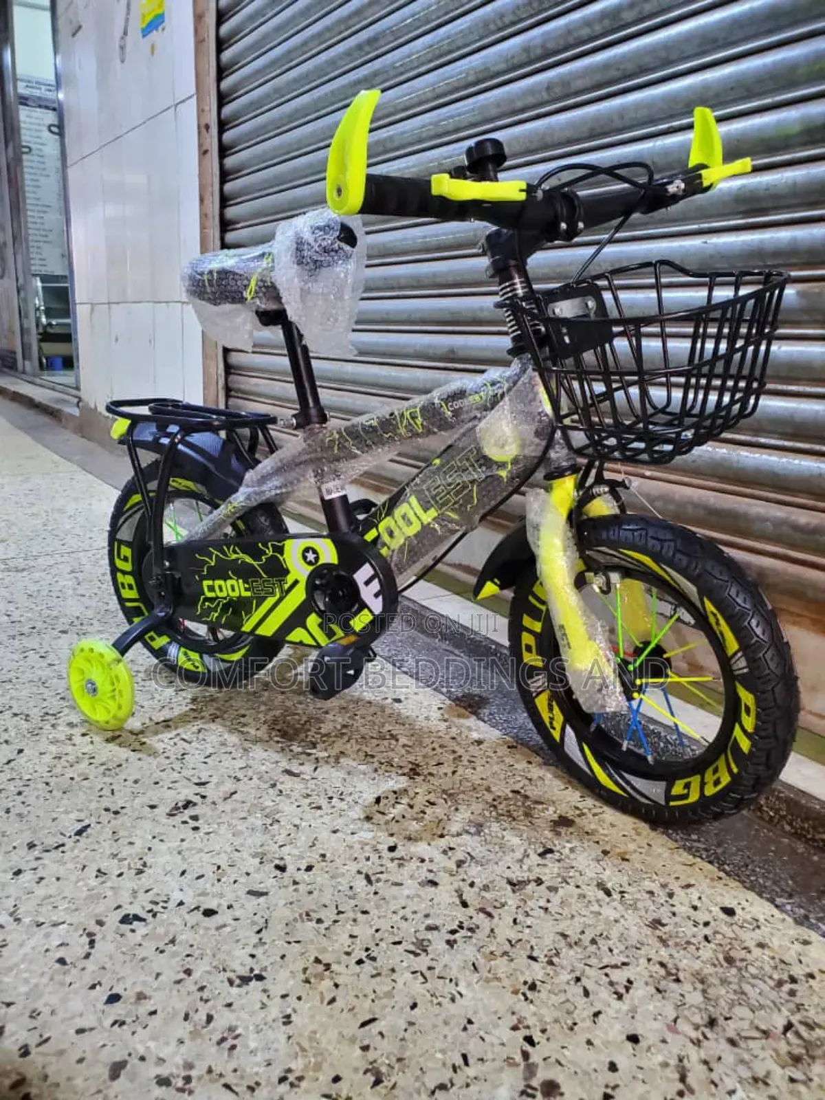 Kids Bicycle Green With Support Wheels