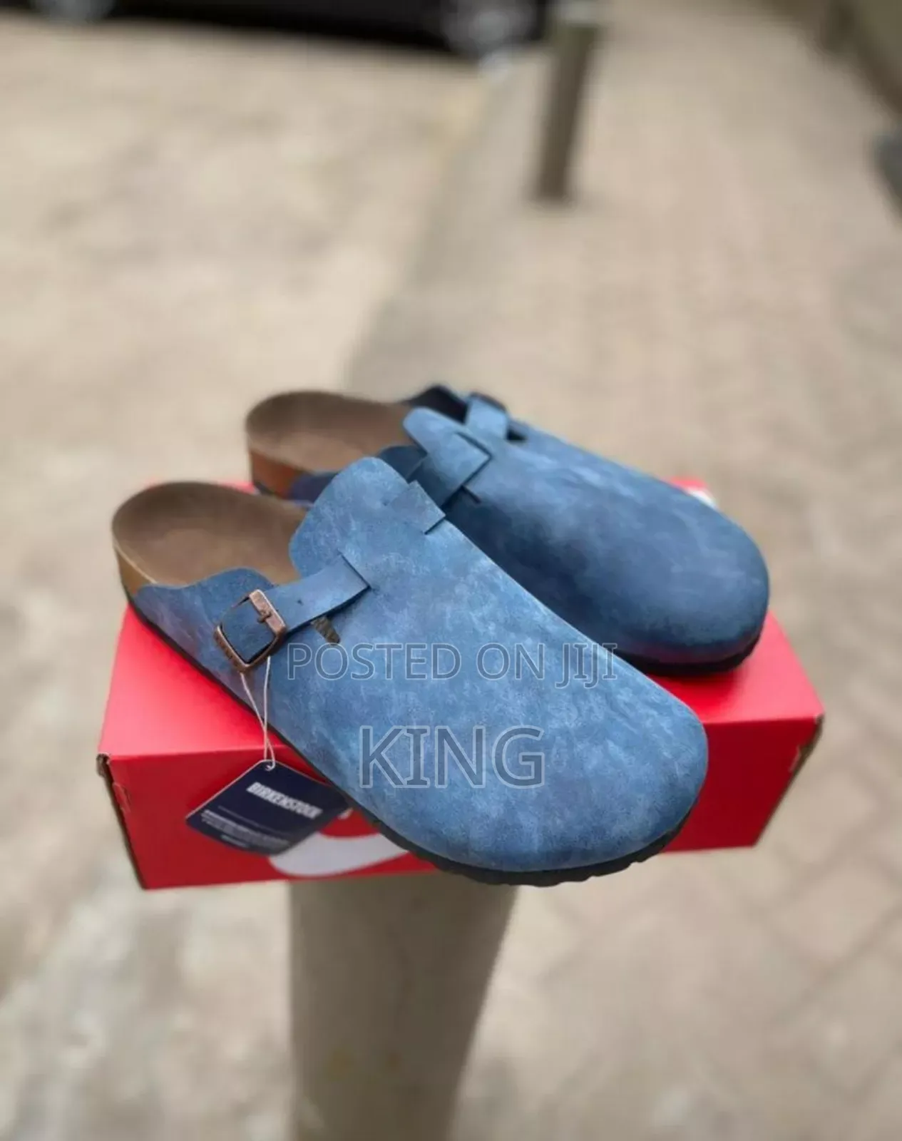 Blue Birkenstock Open Clog