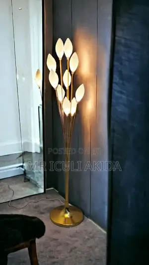 Wedding Vintage Deco Tulip Plant Prop Fruit Brass Floor Lamp
