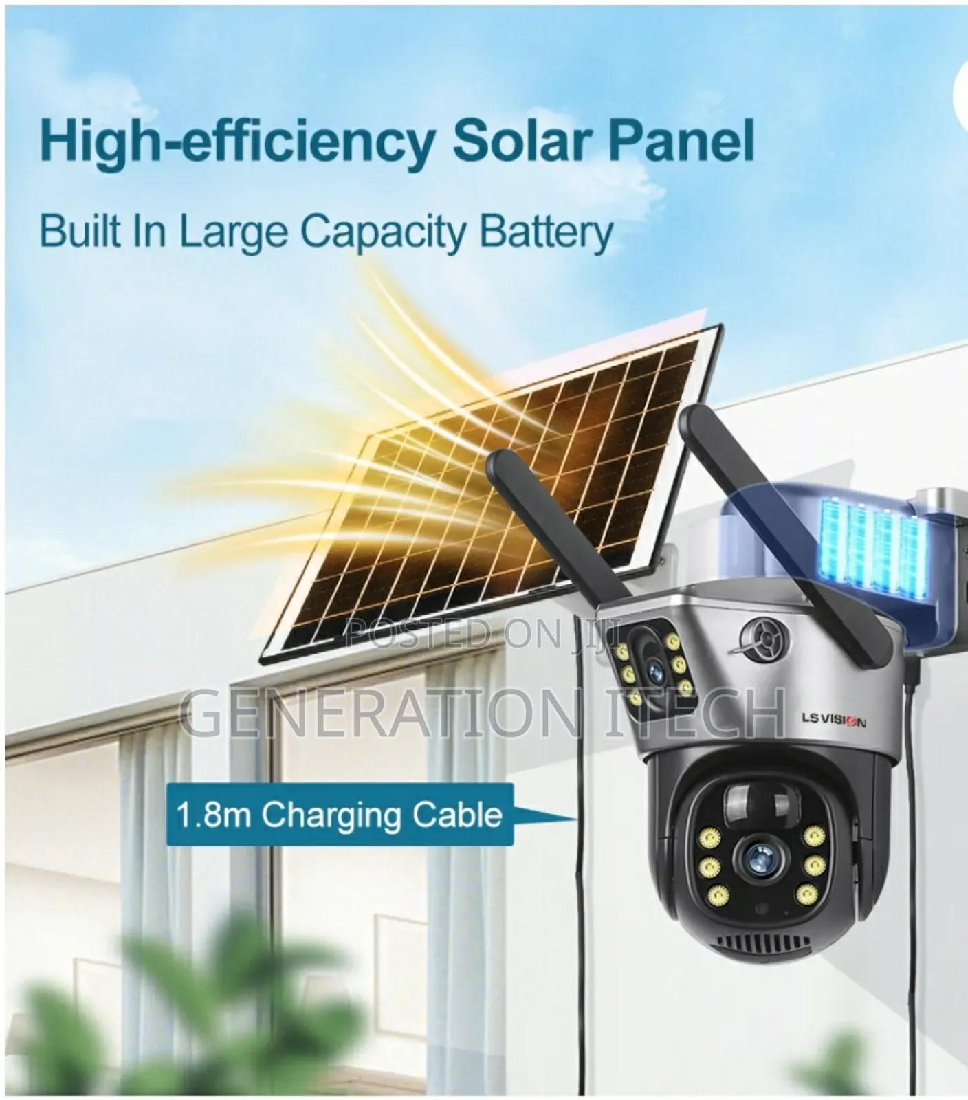 4g Dual Lens PTZ Solar Camera - - Waterproof for Outdoor