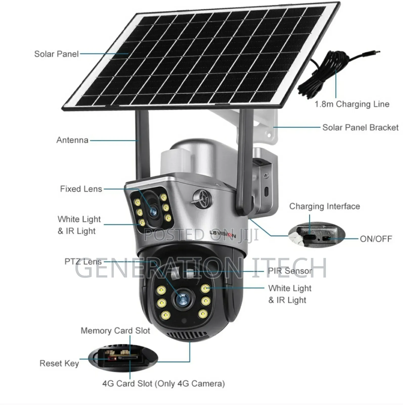 4g Dual Lens PTZ Solar Camera - - Waterproof for Outdoor