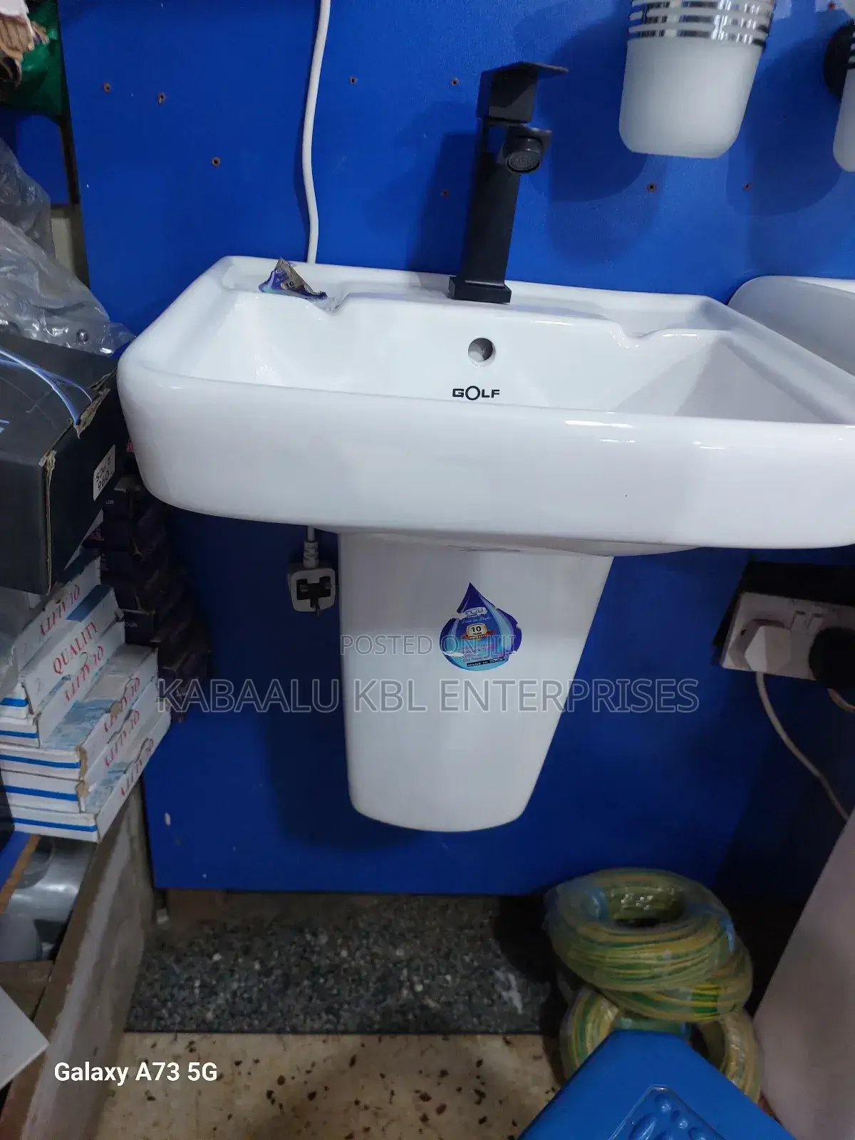Hand Wash Basin With Short or Half Pedestal COMPLETE