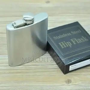 Stainles Steel Wine, Whiskey Flagon Drinking Hip Flask