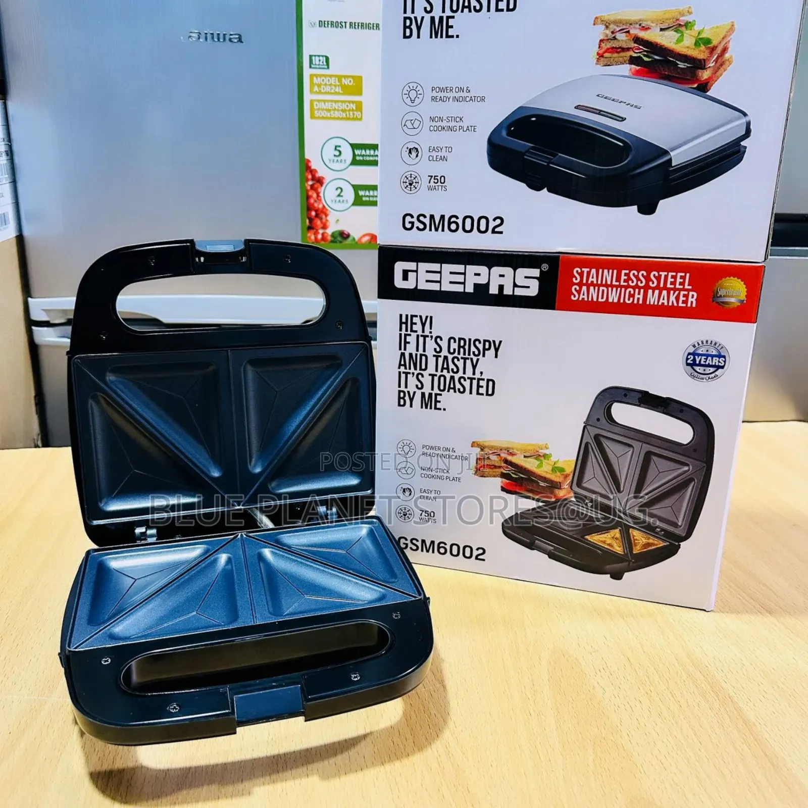 Geepas "2 Slice" Sandwich Makers \\ 750w \\ Gsm6002