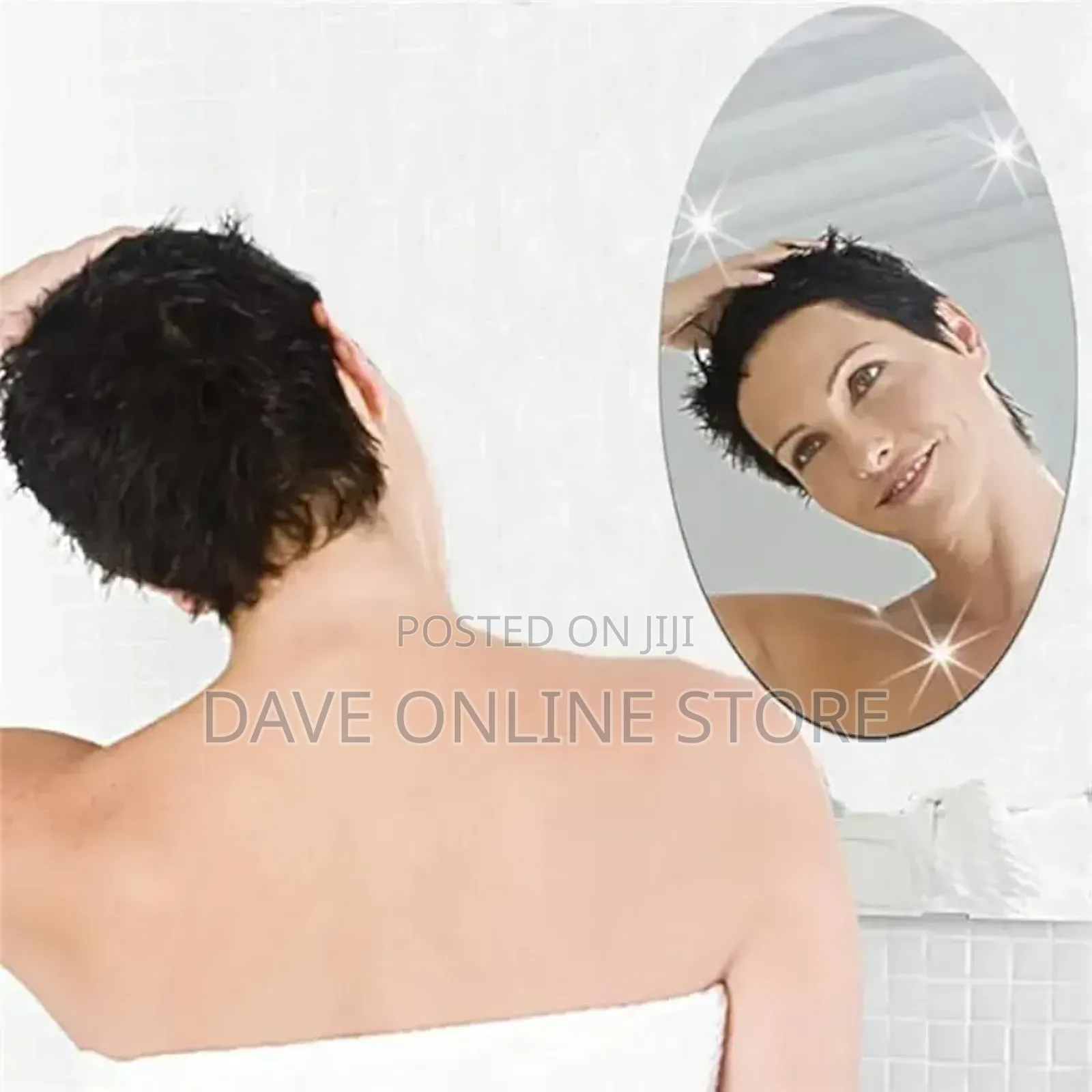 Self-Adhesive Plastic Mirror Flexible Oval Mirror Sticker