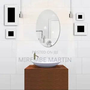 Oval Shape Adhesive Unbreakable Plastic Wall Mirror