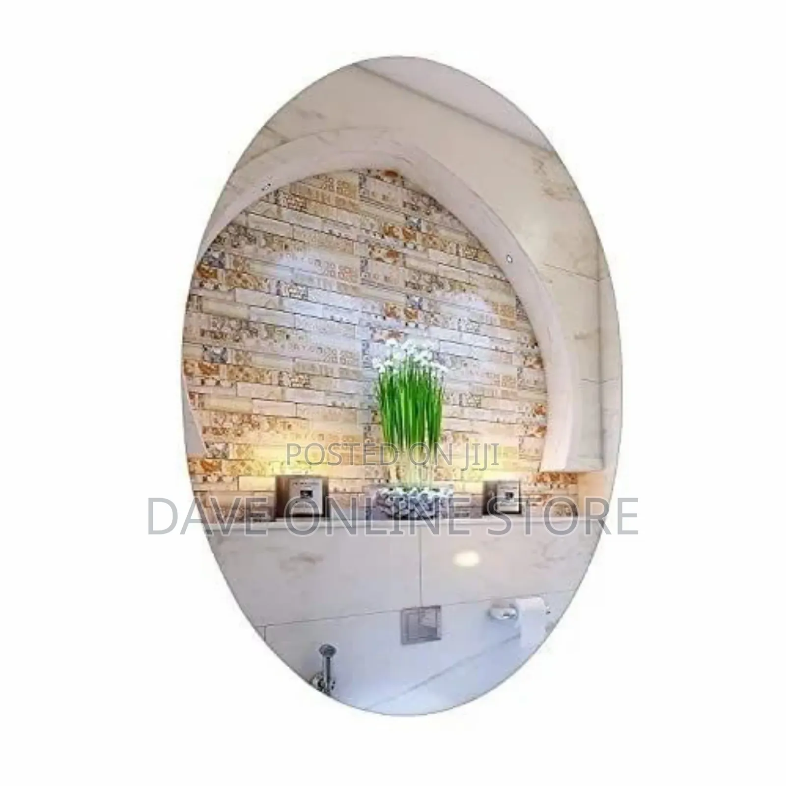 Acrylic Self Adhesive Oval Mirror Wall Sticker