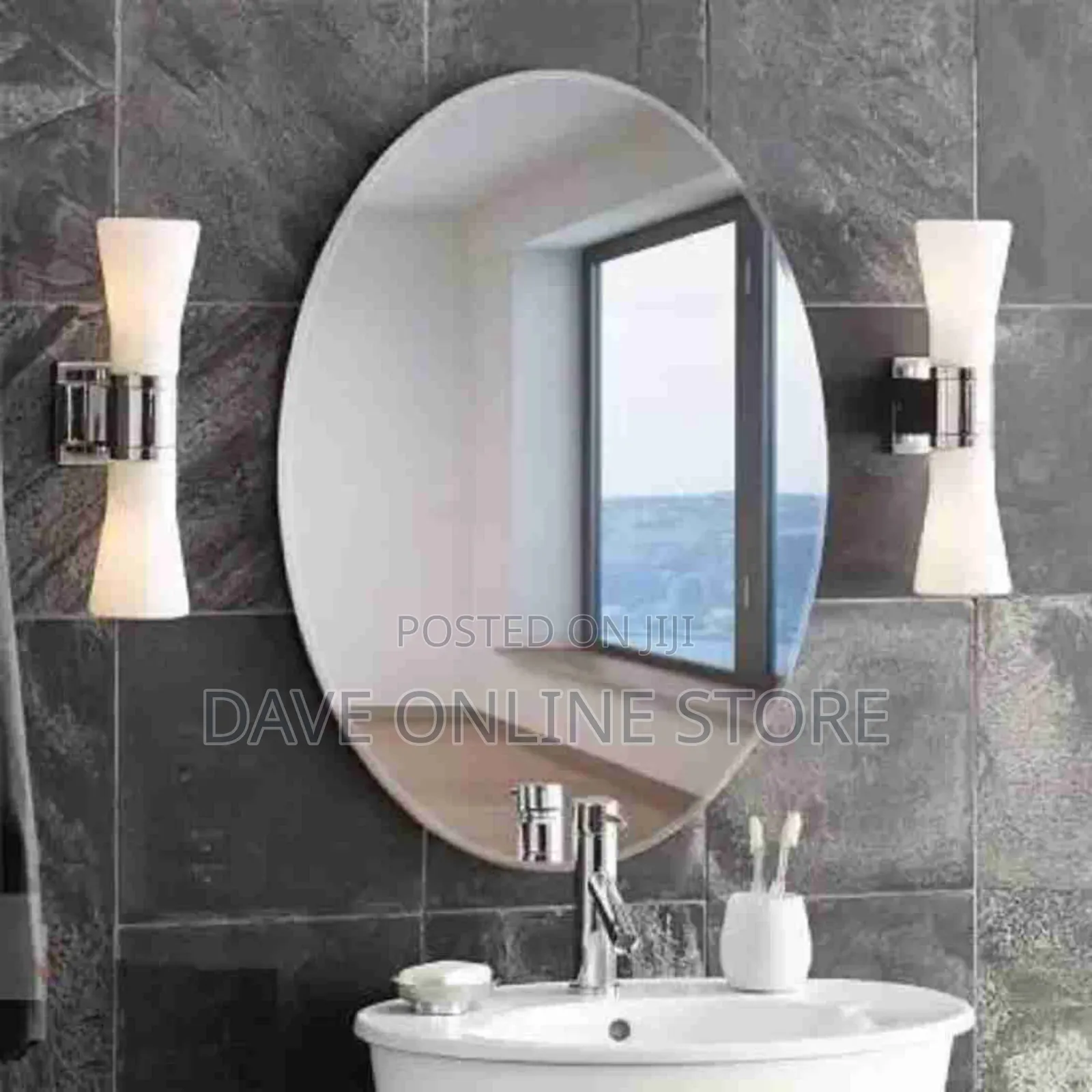 Acrylic Self Adhesive Oval Mirror Wall Sticker