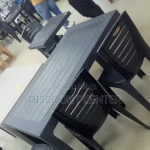 Plastic Table Dinning Set One Table and 6 Chairs