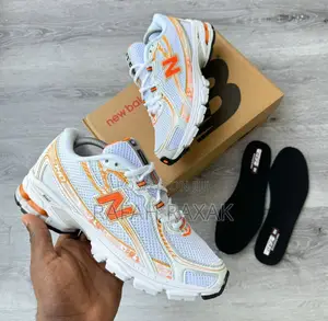 Original White/Orange New Balance 740 Running Sneakers