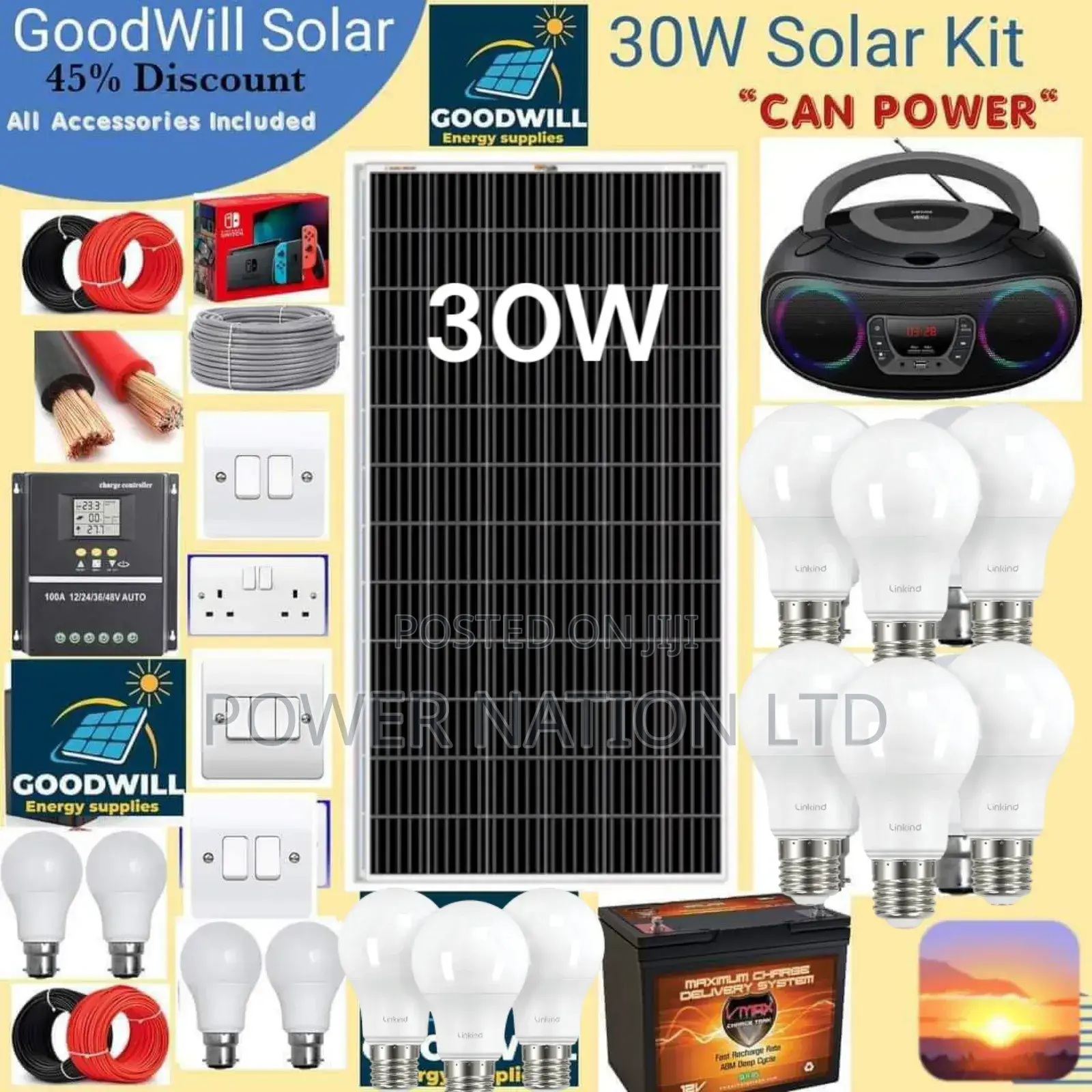 30w Solar System Complete Kit