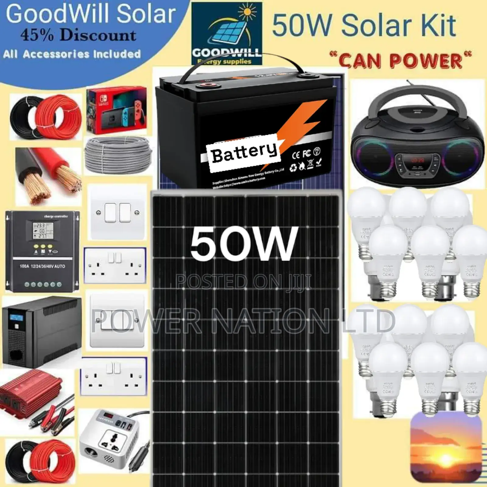 50w Solar System Complete Kit