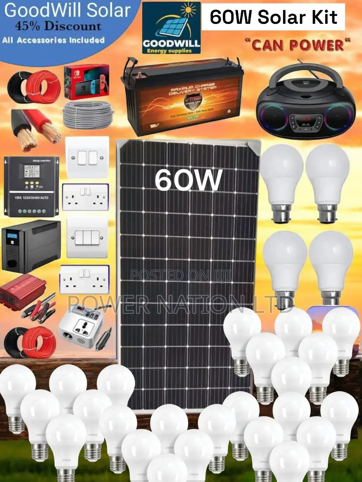 60w Solar System Complete Kit