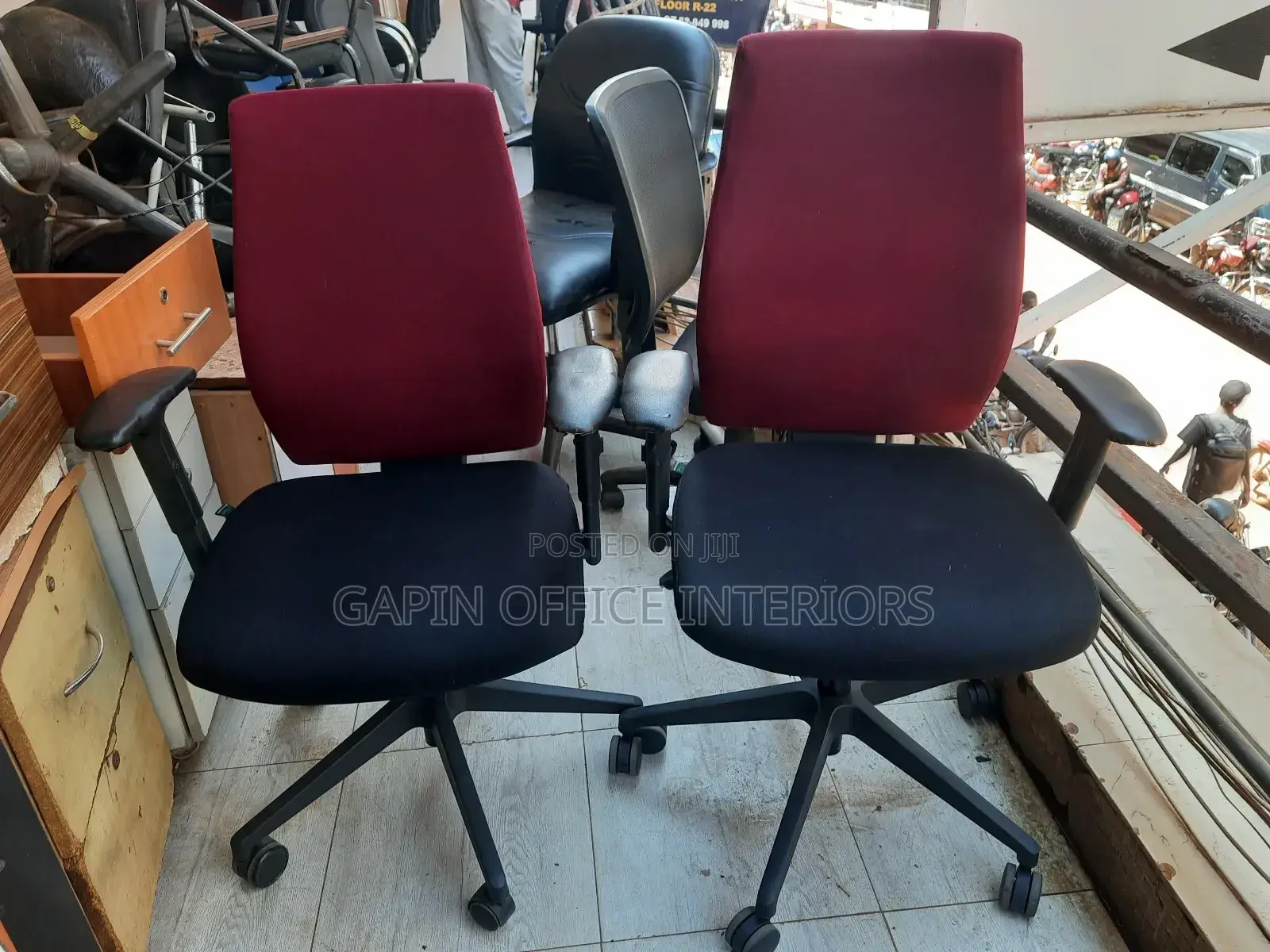Second Hand Adjustable Office Chairs, 2 Pieces