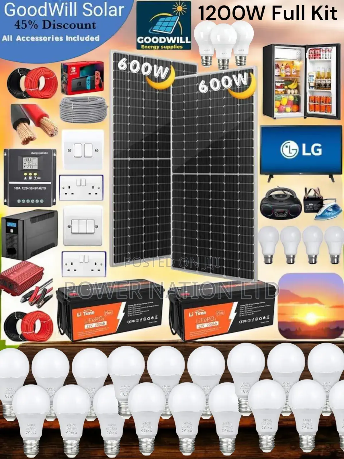 1200w Solar System Complete Kit