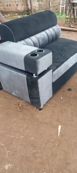 Black and Gray 2 Seater Couch
