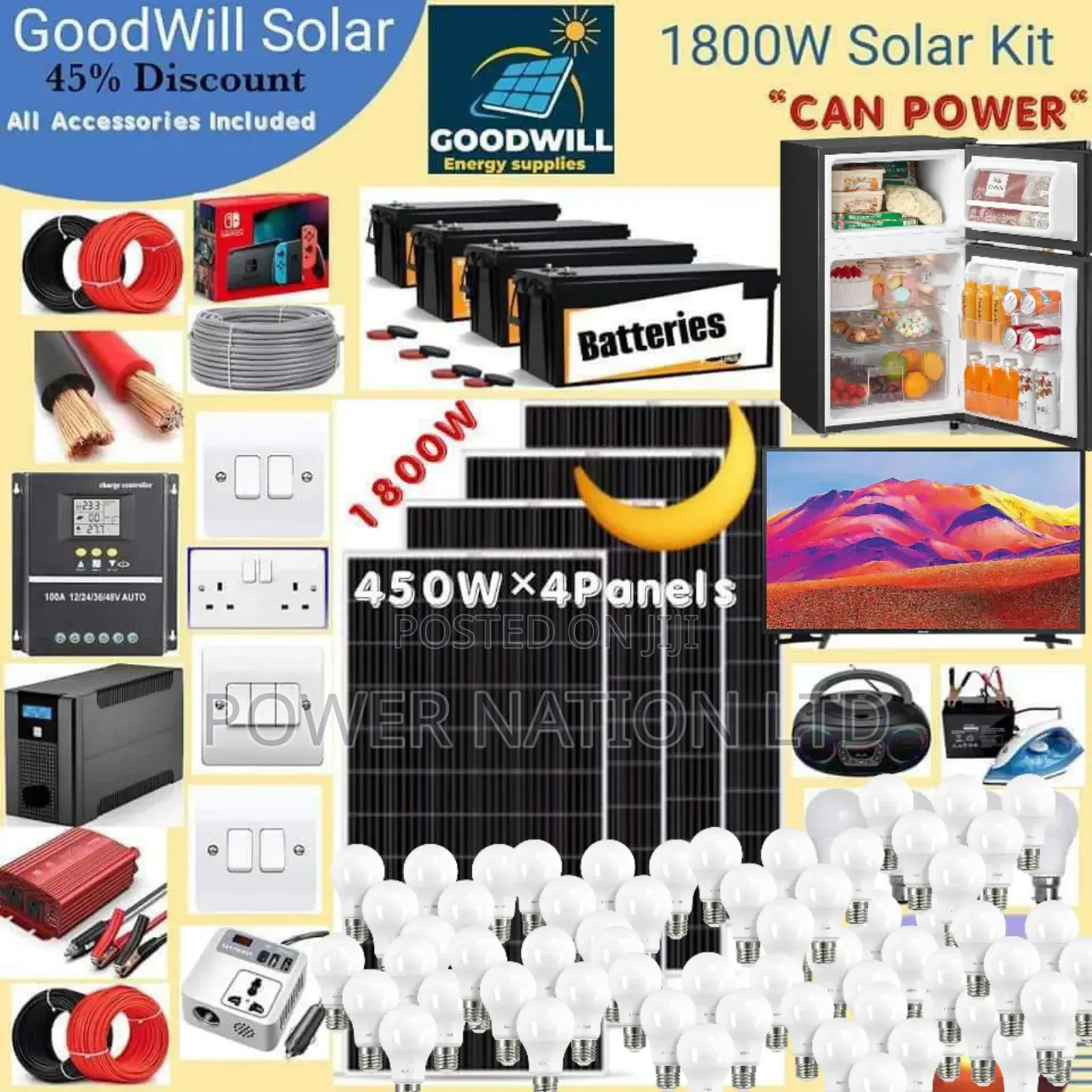 1800w Solar System Complete Kit