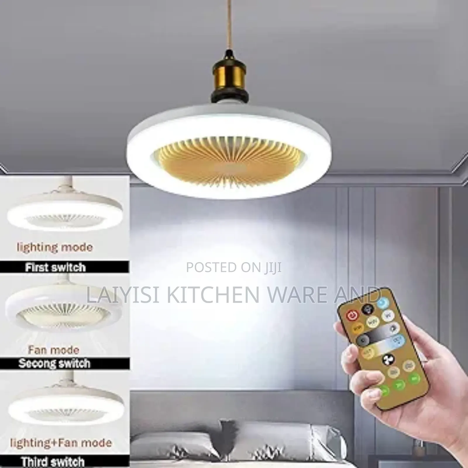 2in1 Bulb, Fan Unique With Different Lights Mode