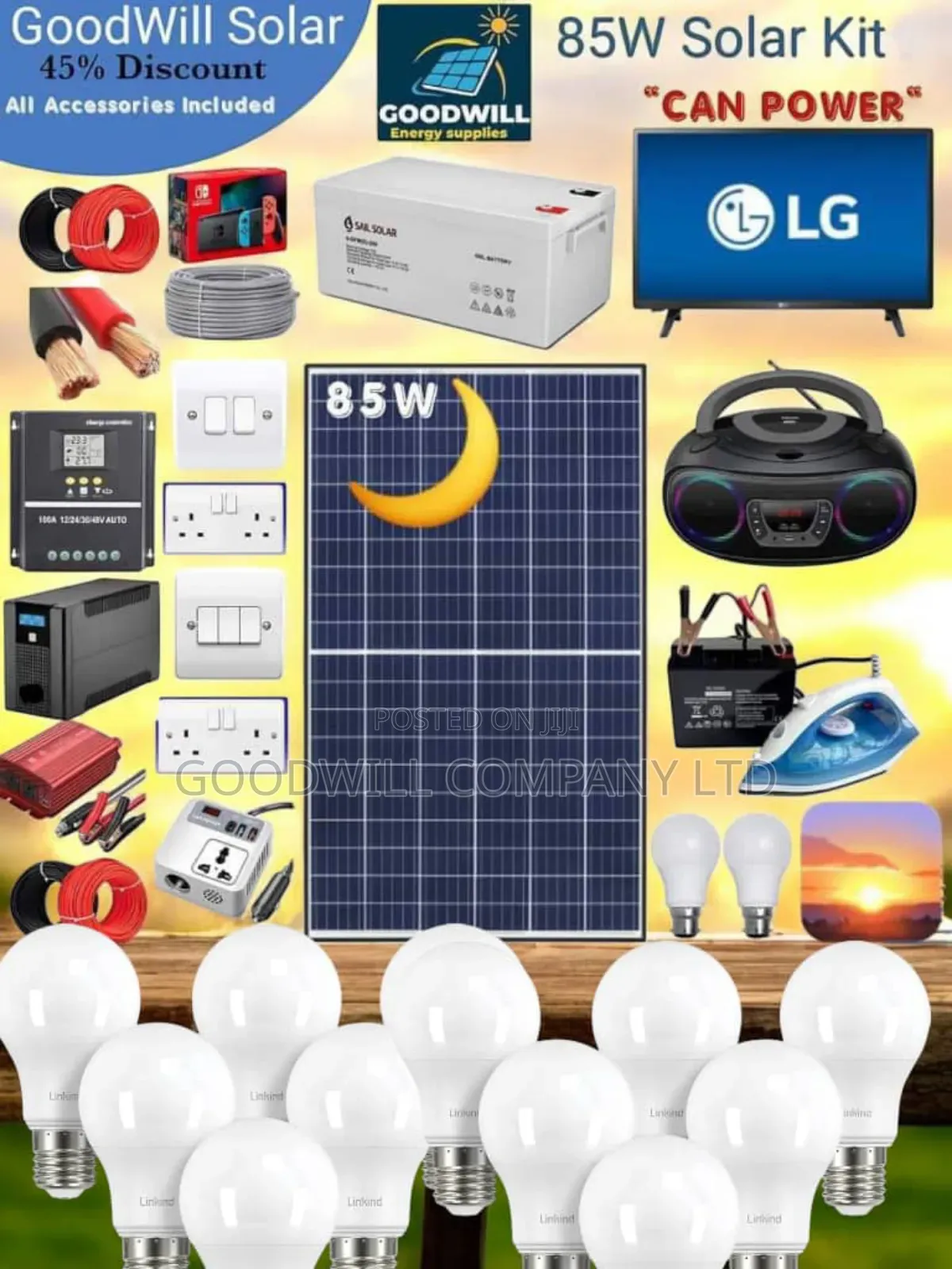 85w Solar System Full Kit Charging Even in Rainy Weather