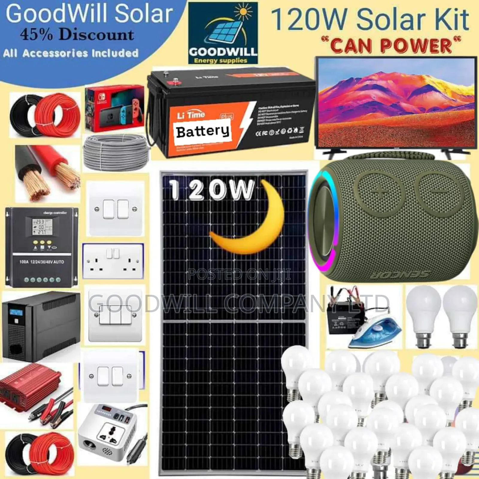 120w Solar System Full Kit Charging Even in Rainy Weather