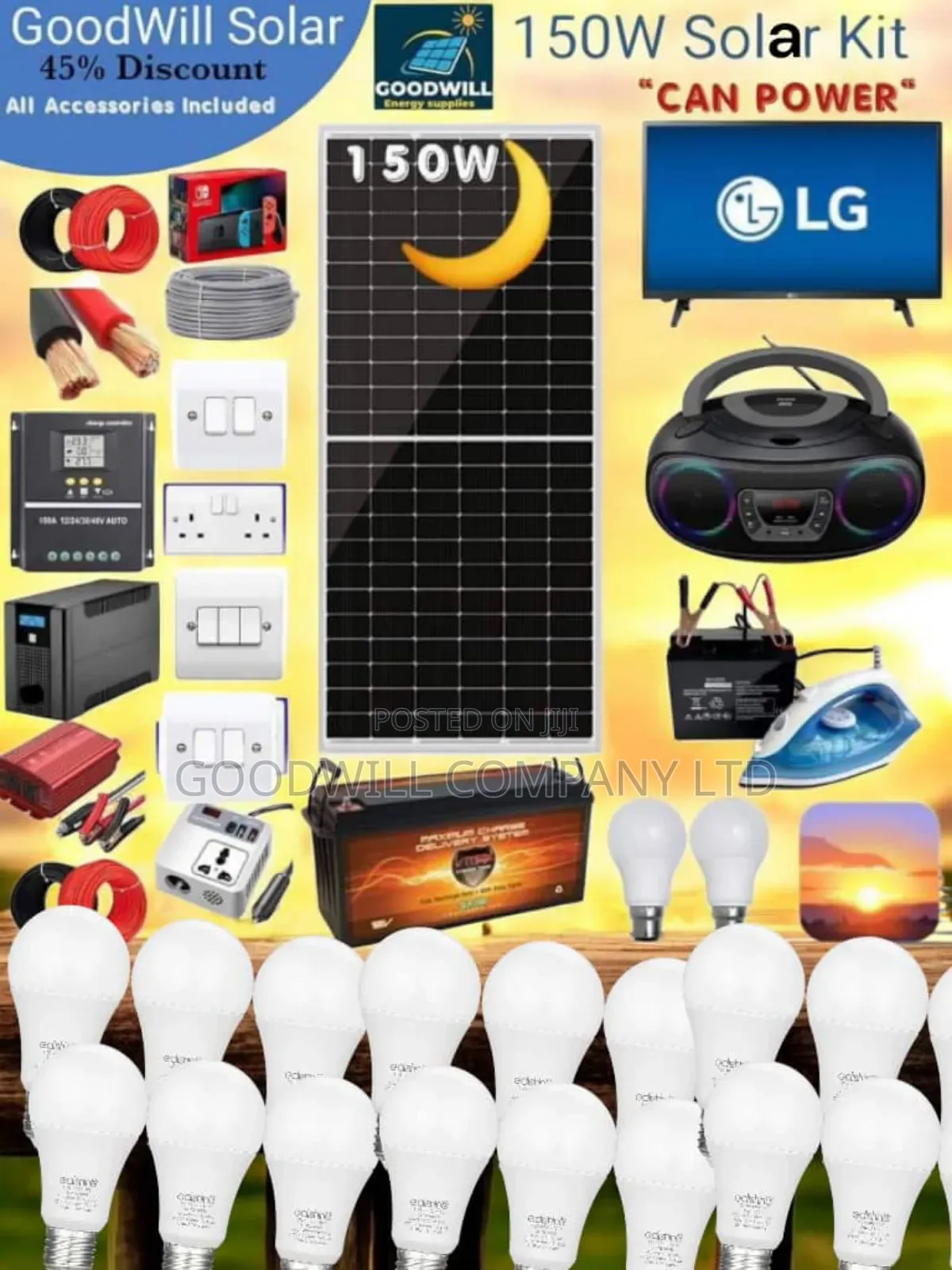 150w Solar System Full Kit Charging Even in Rainy Weather