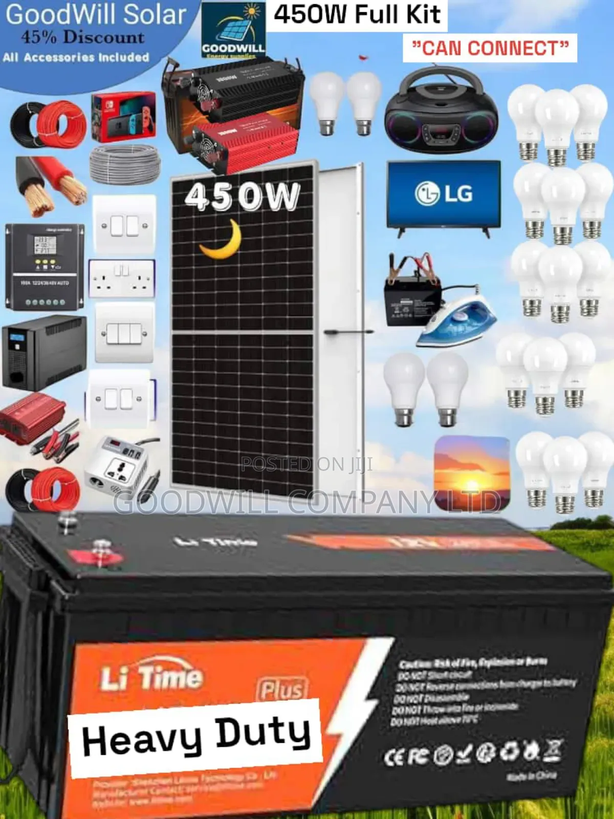 450w Solar System Full Kit Charging Even in Rainy Weather
