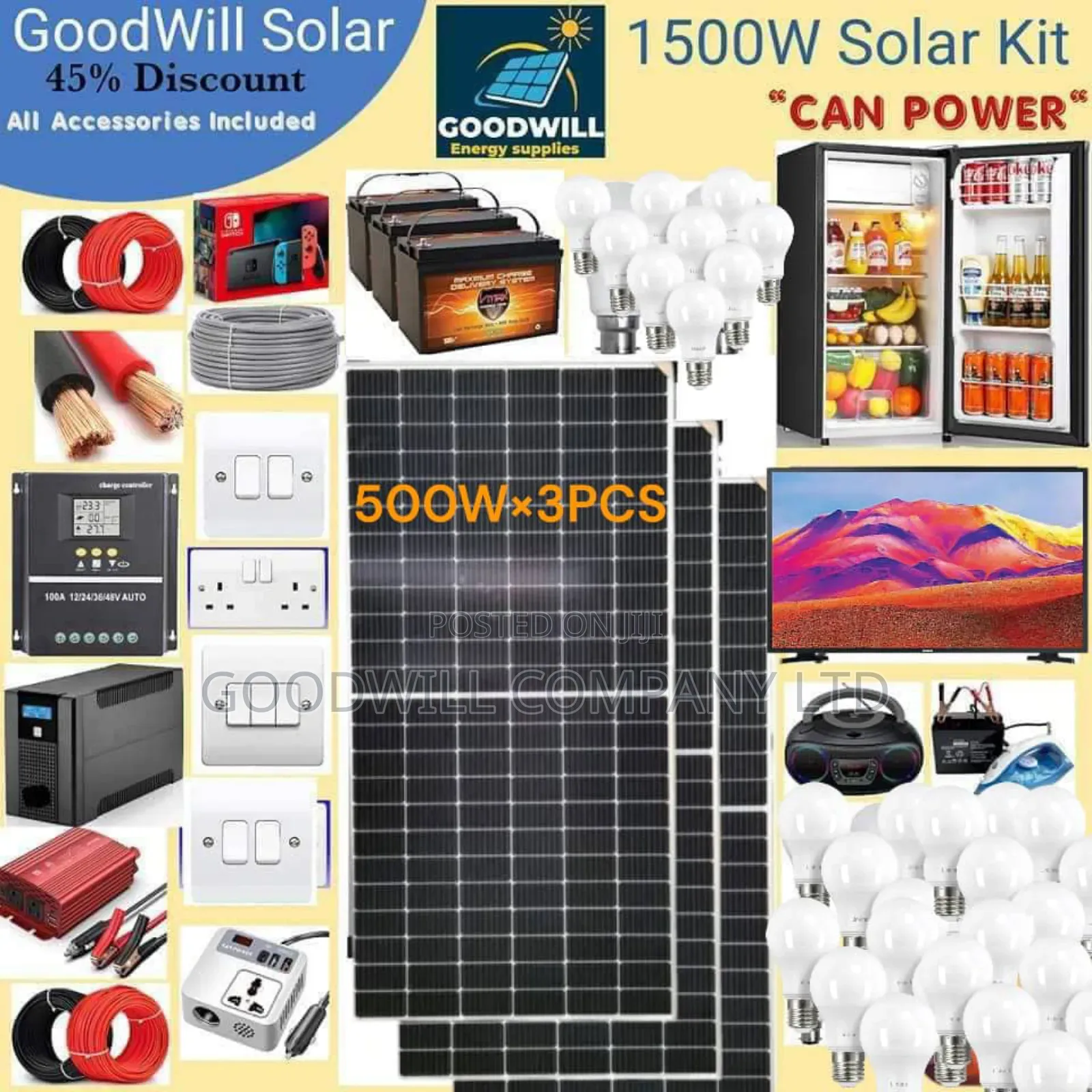 1500w Solar System Full Kit Charging Even in Rainy Weather