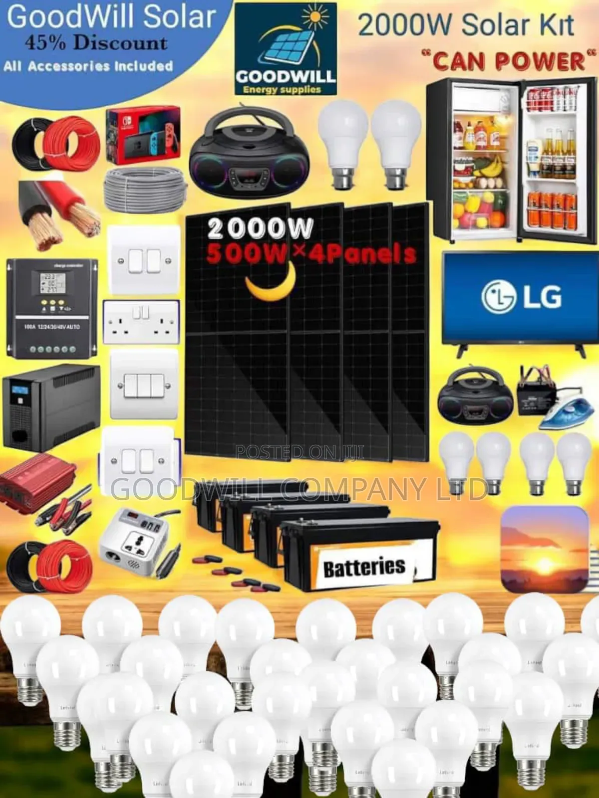 2000w Solar System Full Kit Charging Even in Rainy Weather