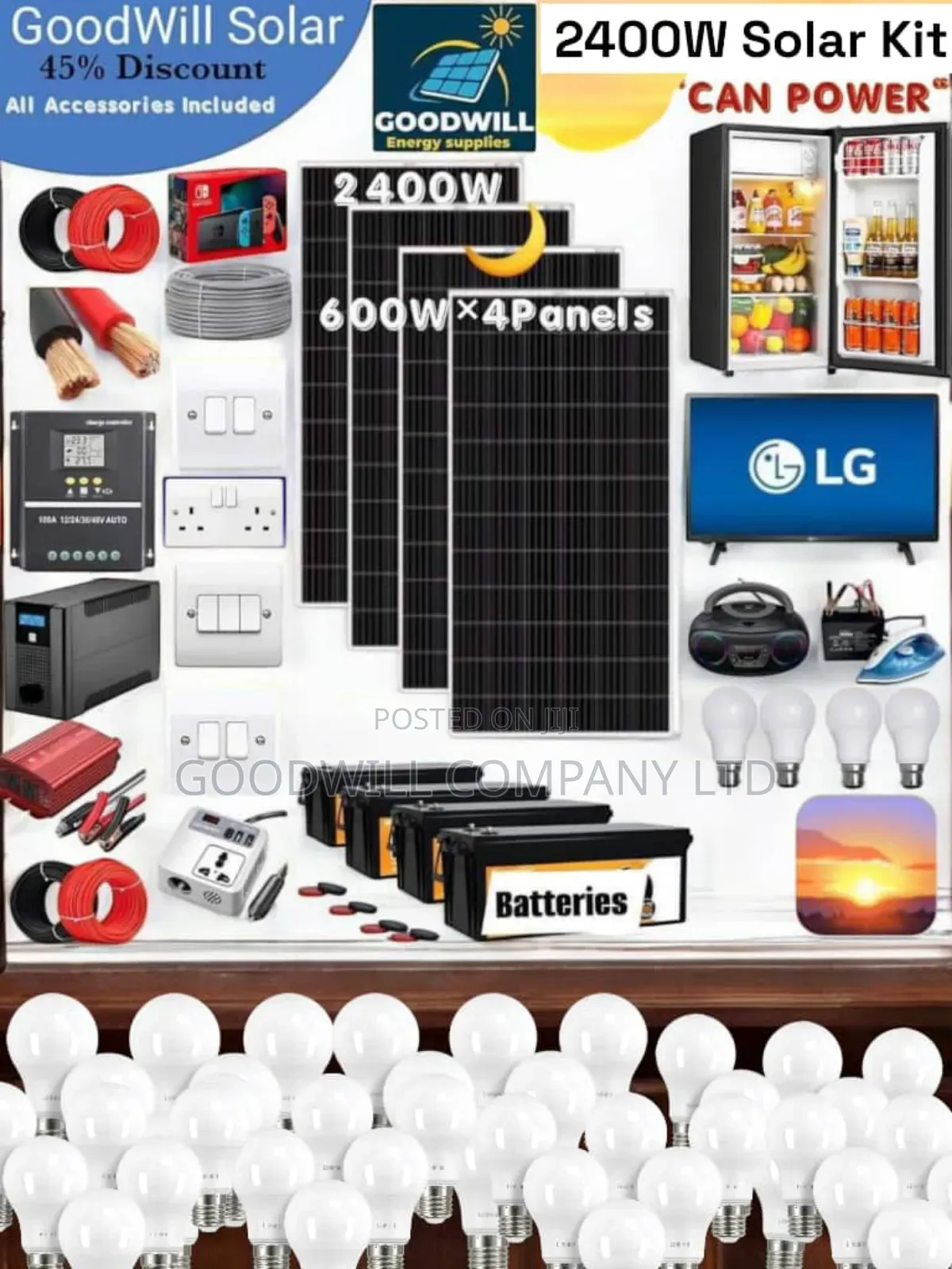 2400w Solar System Full Kit Charging Even in Rainy Weather
