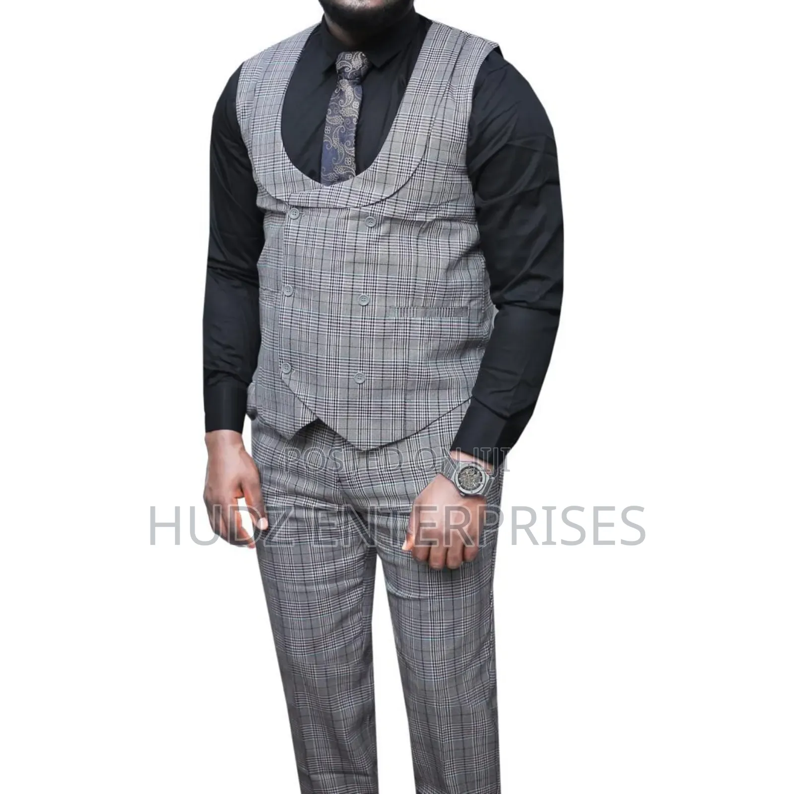 2pc Without Blazer Gray With Black Stripes
