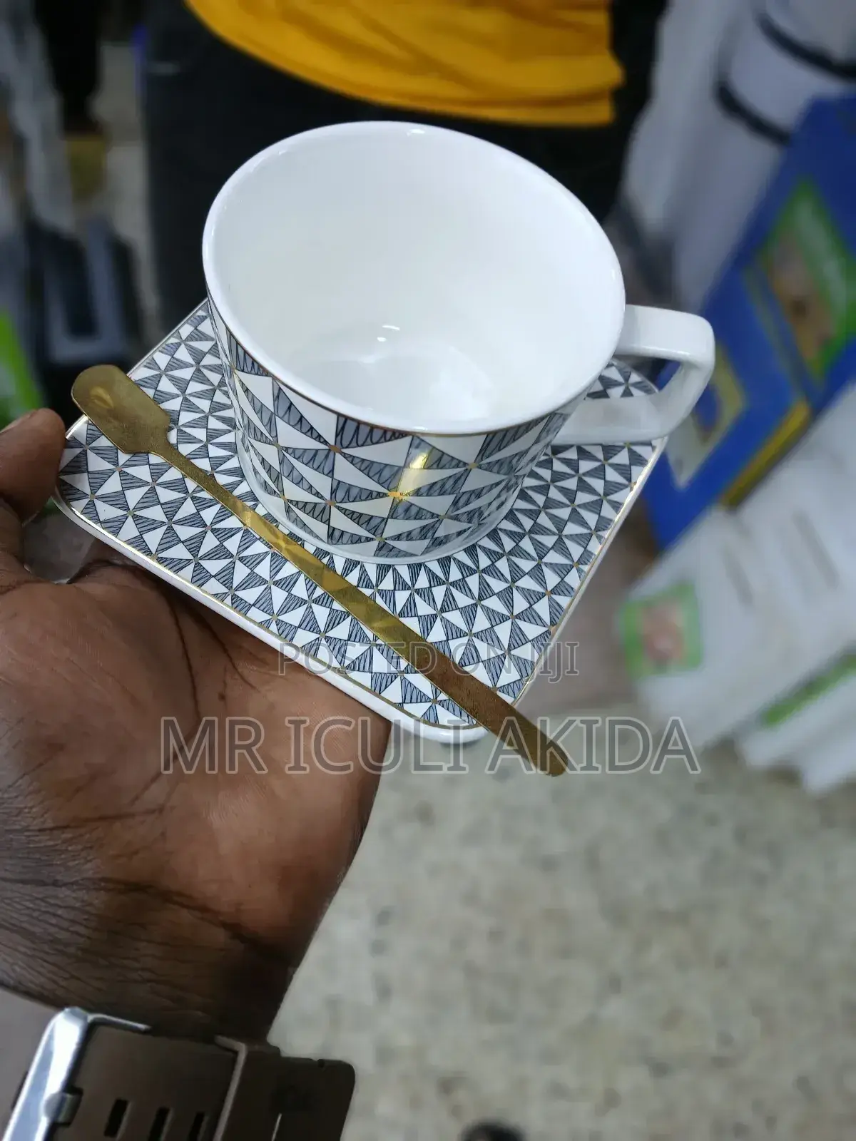 Ceramic Coffee Cup Mug WTH Spoon and Ceramic Cup Plate