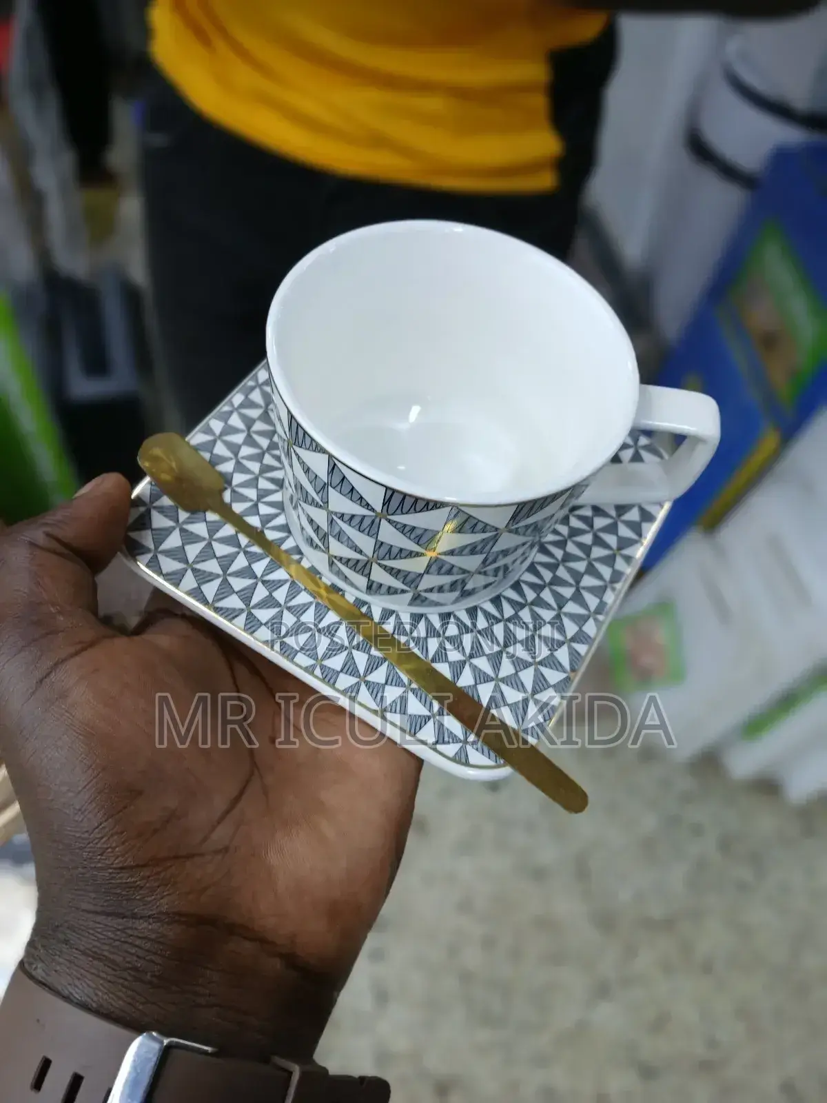 Ceramic Coffee Cup Mug WTH Spoon and Ceramic Cup Plate