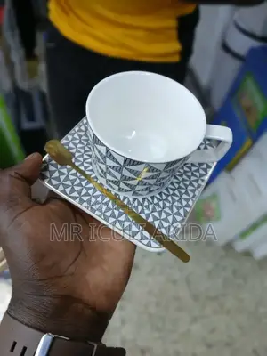Ceramic Coffee Cup Mug WTH Spoon and Ceramic Cup Plate