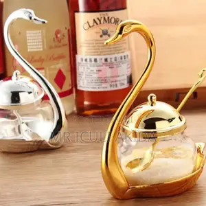 Coffee, Sugar,Salt Promo Swan Glass Jar Bowls