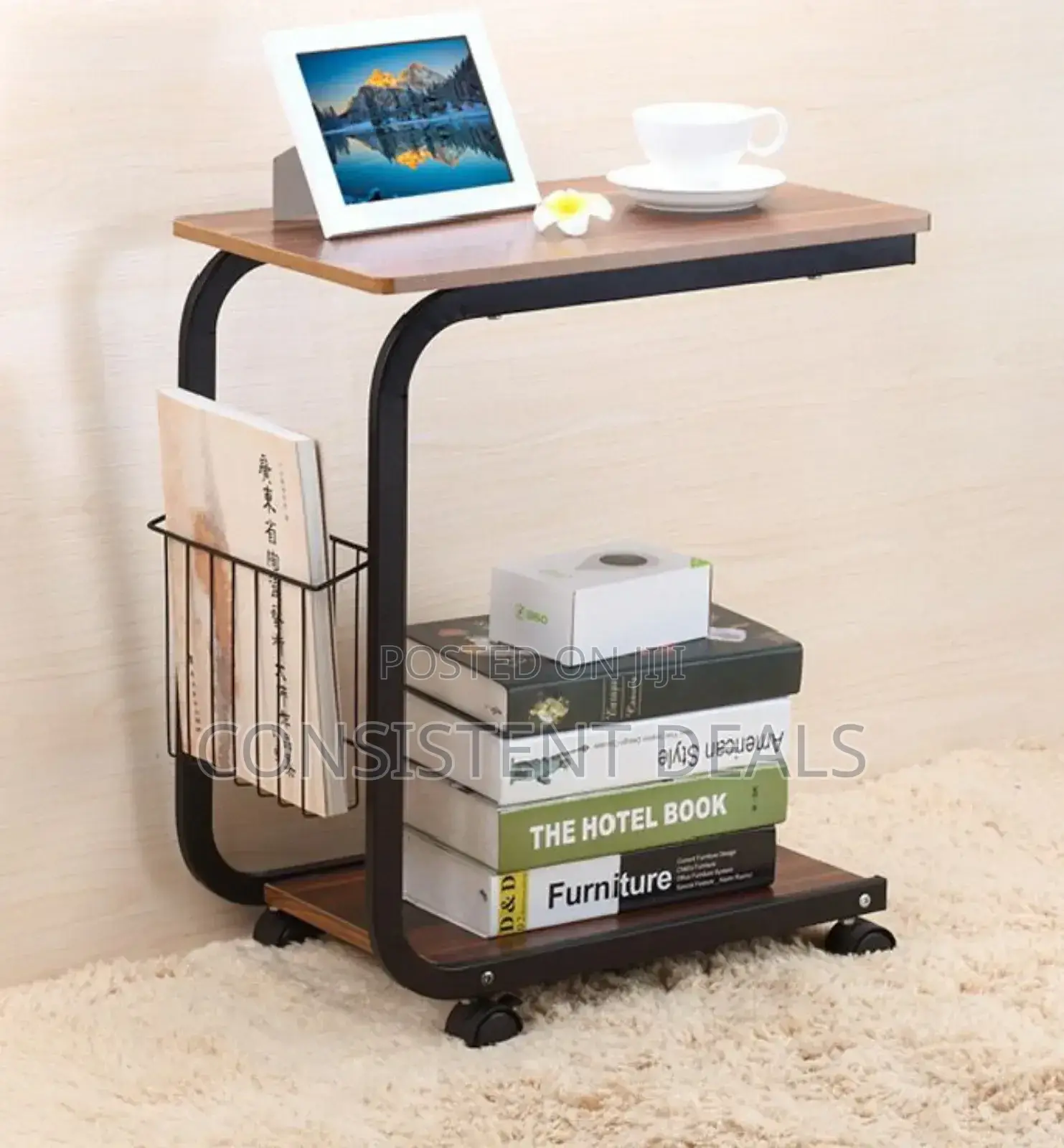 Portable Movable Bedside Laptop Table Document Organizer