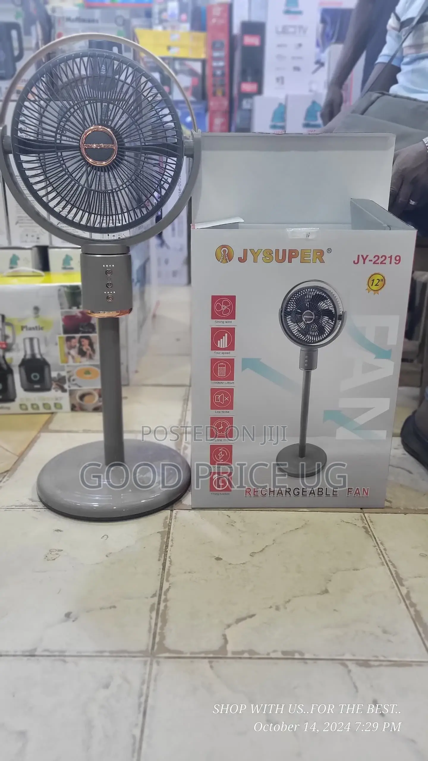 JY Super Rechargeable Fan Long