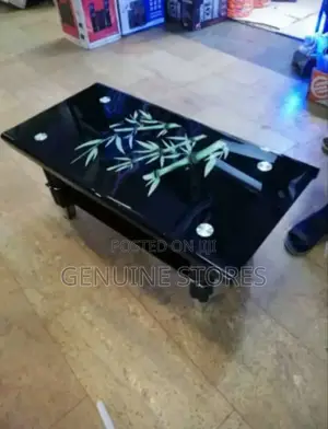 Black Centre Table With Folding End Sides.