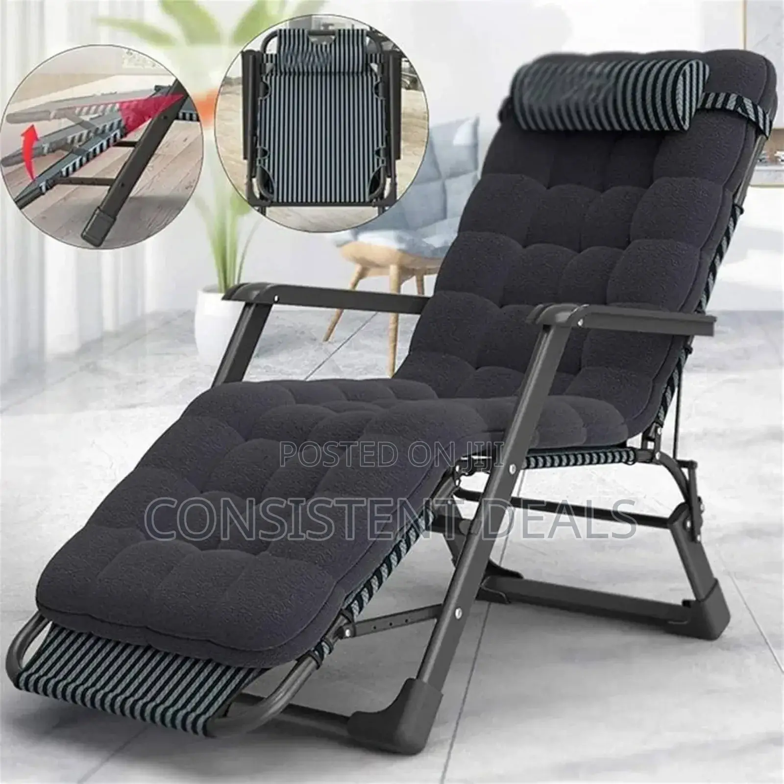 Cotton Cushion Lounger Foldable Reclining Chair