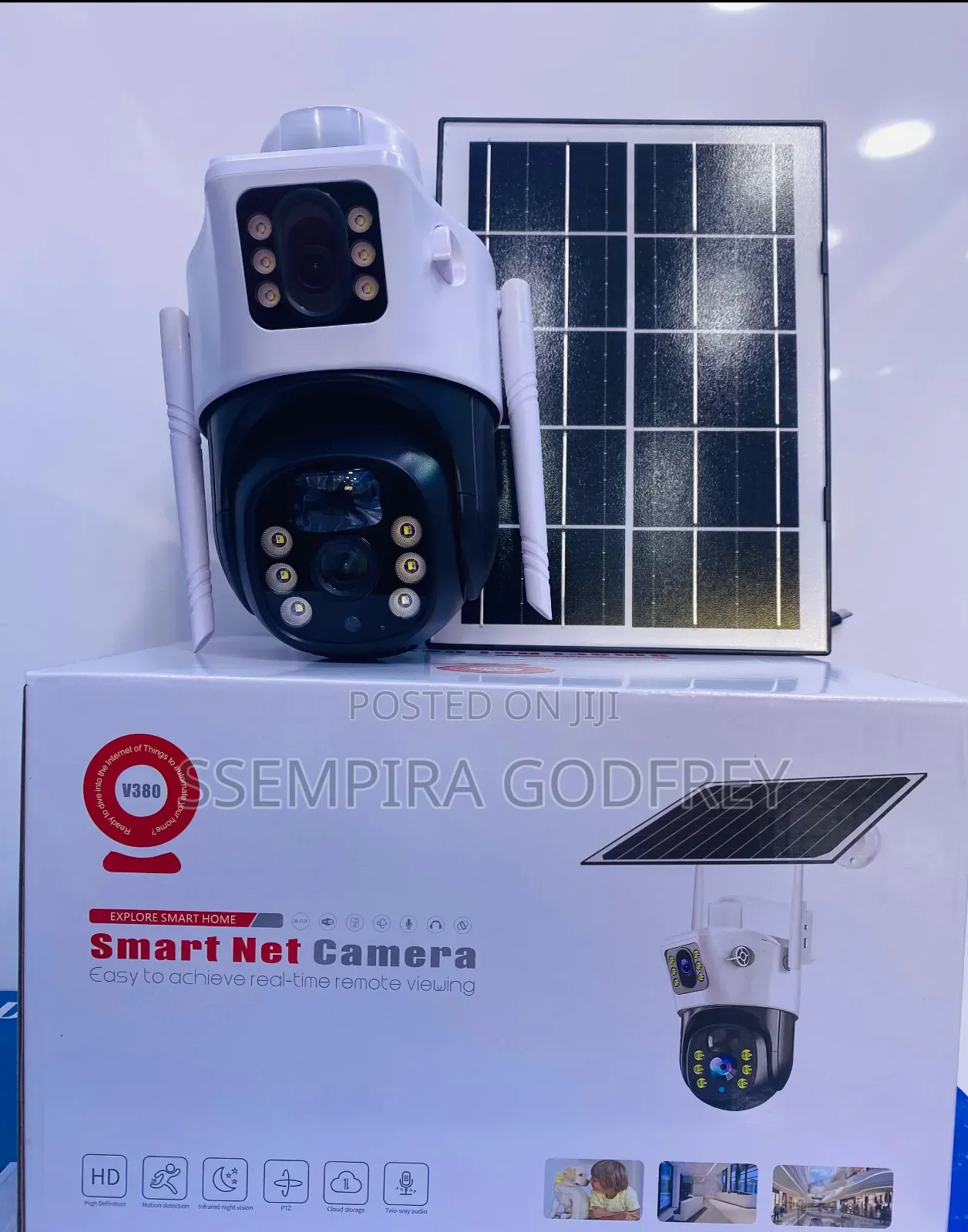 Double Lens Solar Security Camera V380 Pro App