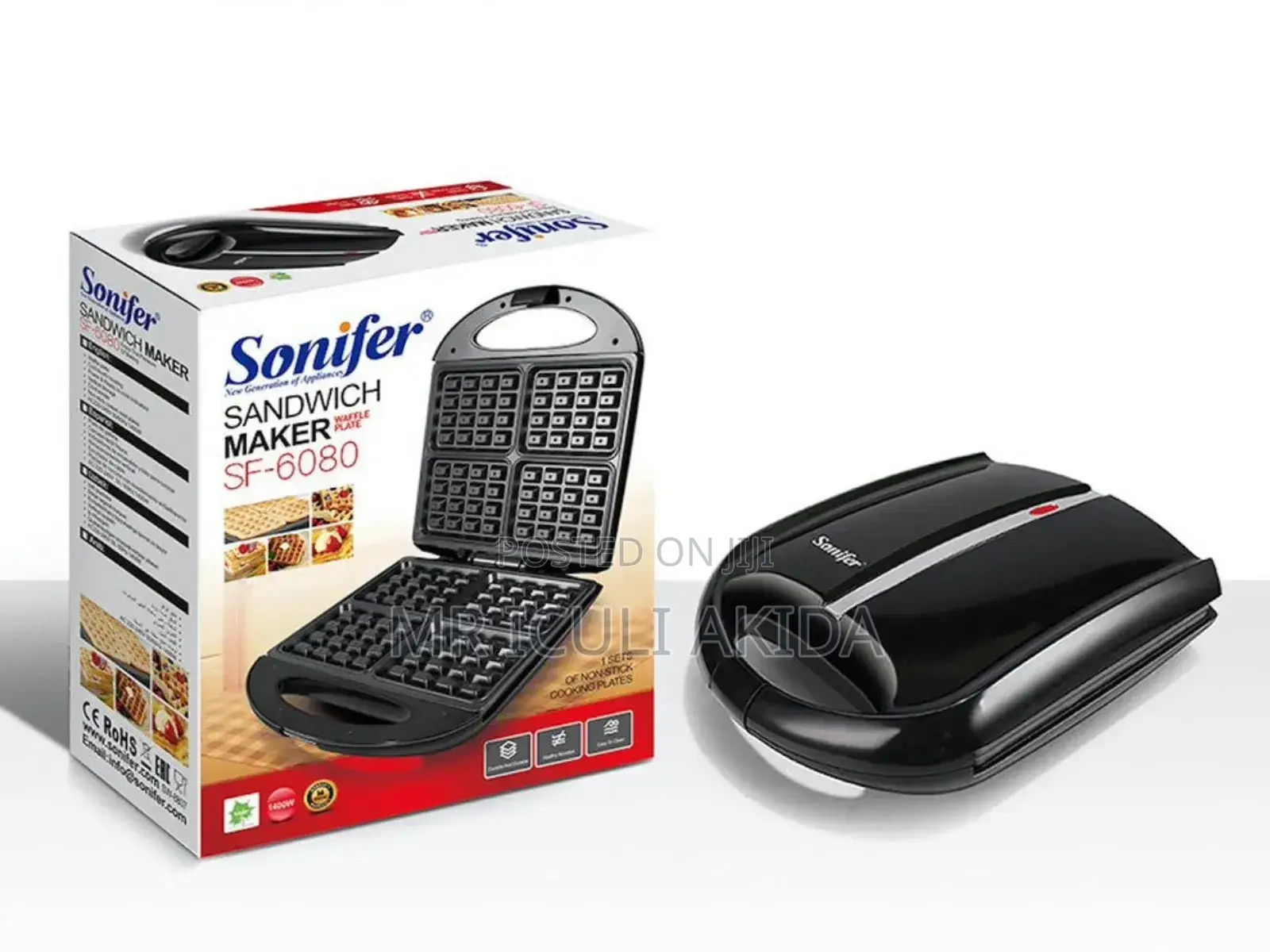 Big Waffle Maker 4 Pieces 1400w High Performance