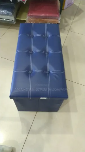 Folding Ottoman Big Capacity Storage Leather Footrest Bench