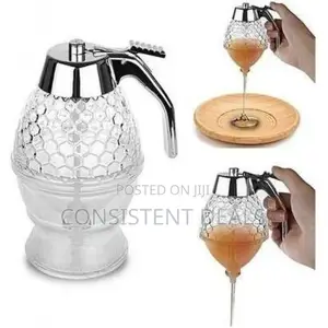 Mini Honey Dispenser No Drip Glass, Honey Comb Shaped
