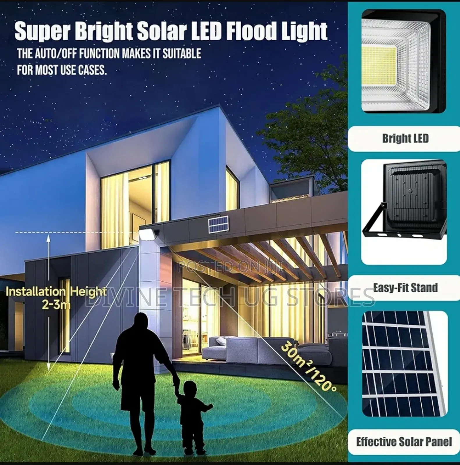 100w Solar Flood Light Auto Solar Floodlight With Remote