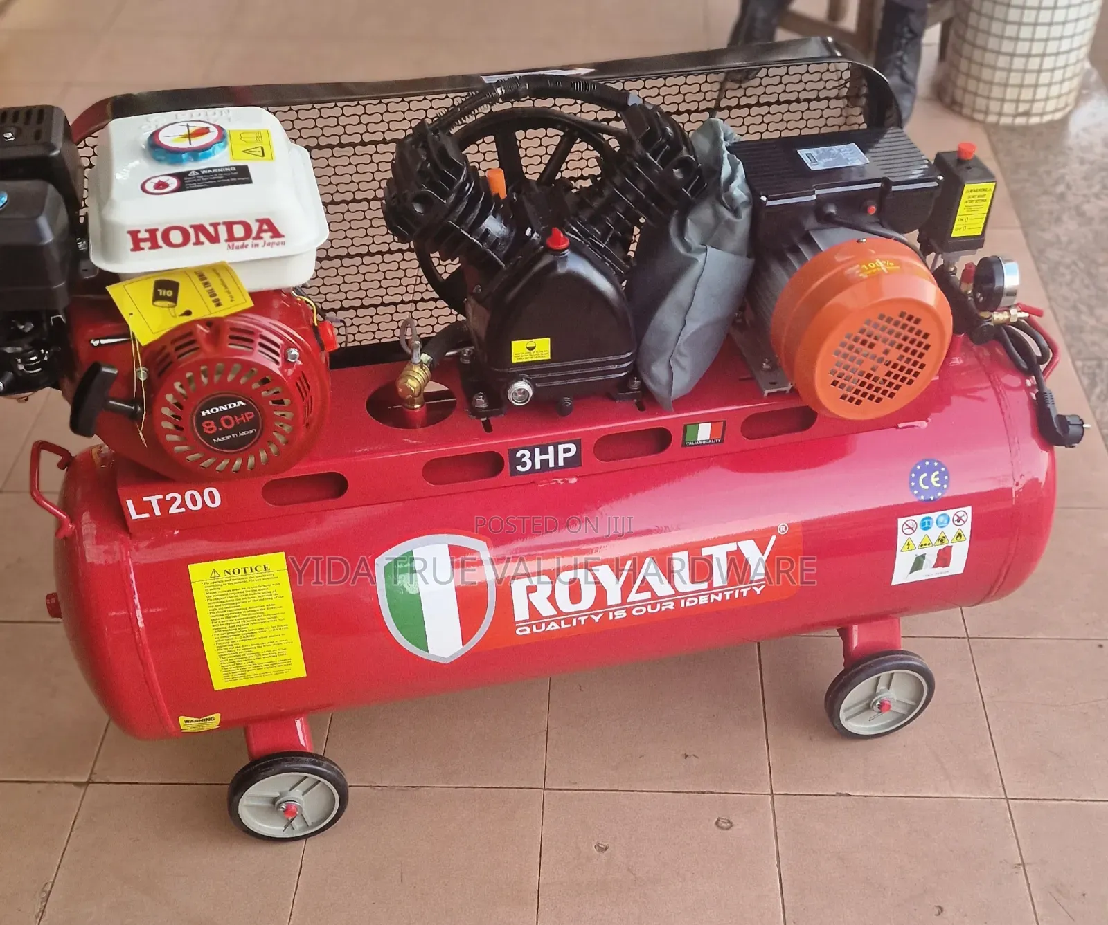 Air Compressor 200 Litres Double Function Honda Engine
