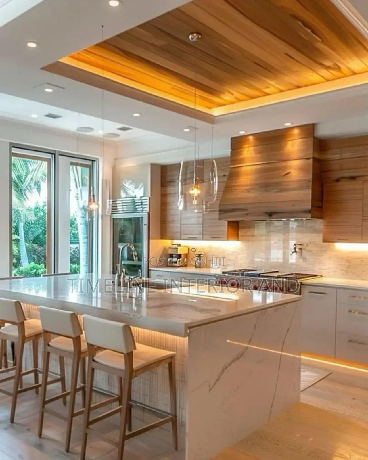 Gypsum Ceiling in Open Kitchen.