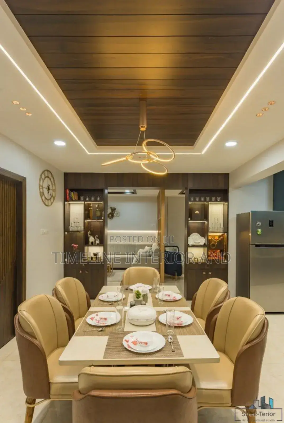 Unique Gypsum and PVC Ceiling Pattern.