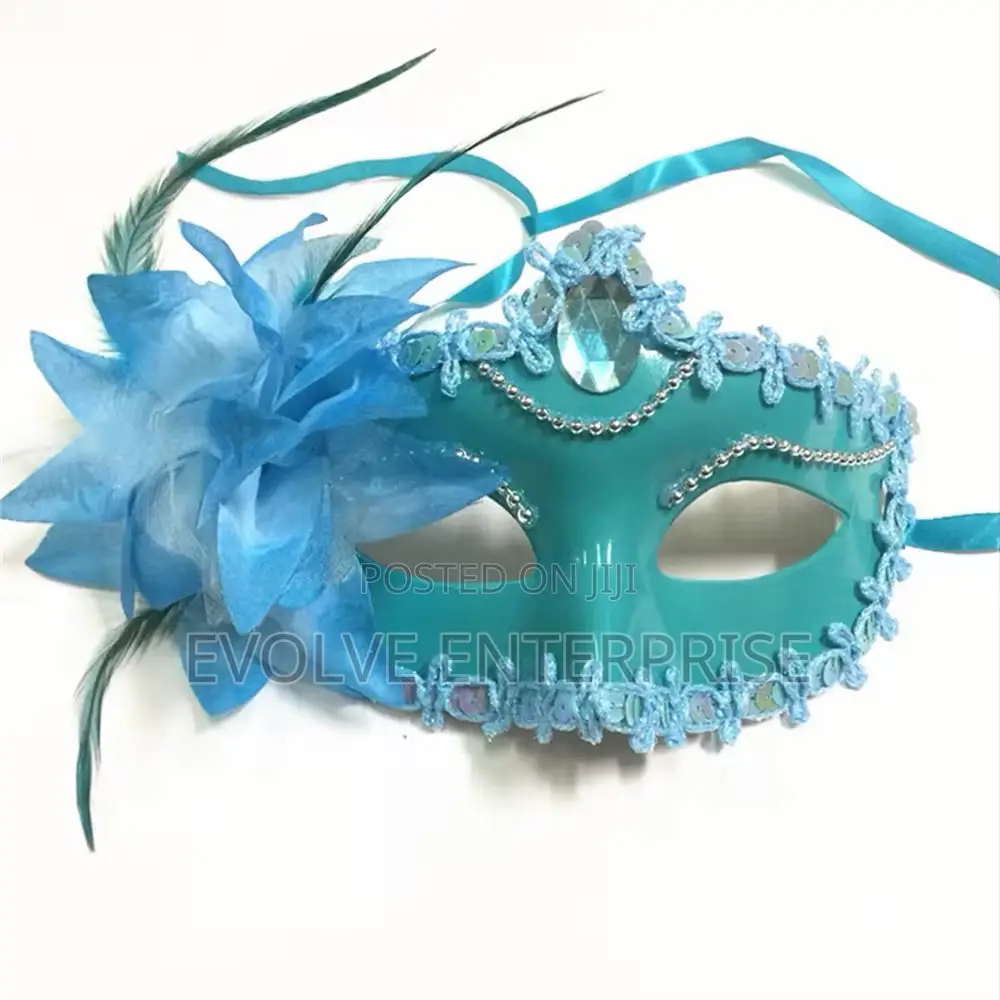 Halloween Masquerade Painted Golden Powder Half-Face Mask