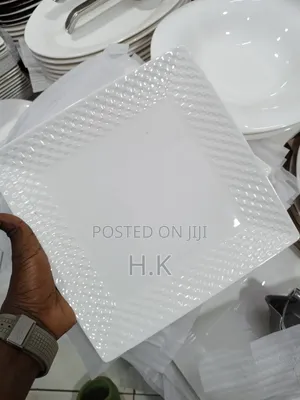 6pcs Checked Square Dinner Plates
