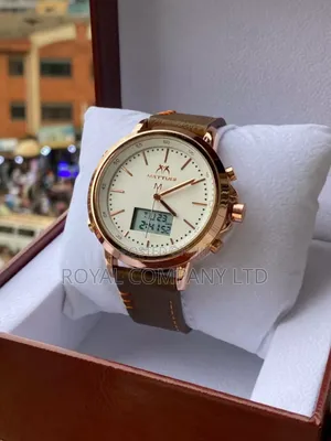 Golden Analog Watch/Digital Display