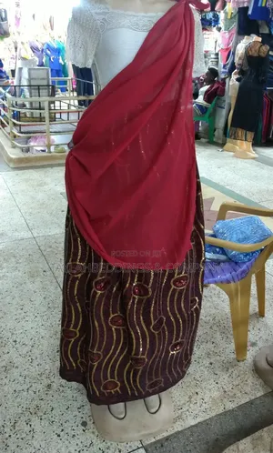 High Quality African Embroidery Maroon Mushanana